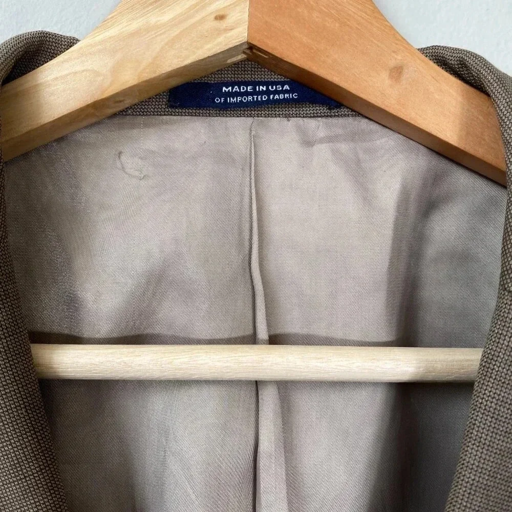 Hart Schaffner Marx Wool Sport Coat Dinner Jacket Blazer Men's 44R Brown Career